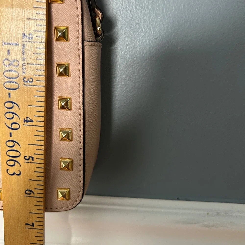 Michael Kors Pink Studded sandrine Crossbody Bag Gold‎ Hardware purse